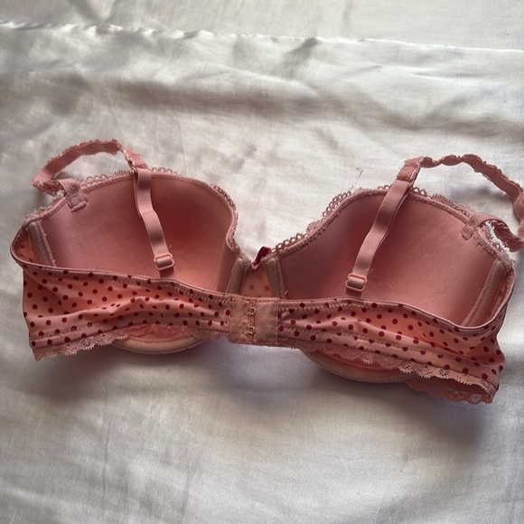La Vie en Rose Pink Polka Dot Lace Push-Up Bra 36B | Coquette Lingeriecore - Picture 2 of 7